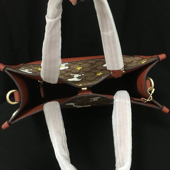 COACH PEANUTS DEMPSEY Carryall Signature Canvas Snoopy Woodstock - Picture 9 of 11